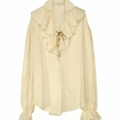 Camisa Beige De Pirata Para Mujer