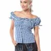 Camisa Oktoberfest Azul Y Blanca Para Mujer -Complementos Ventas camisa de bavara azul y blanca para mujer