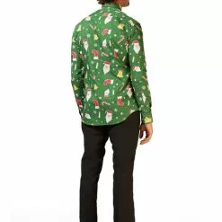 Camisa Navideña Verde "Santaboss" - Opposuits -Complementos Ventas camisa de papa noel opposuits para hombre 2