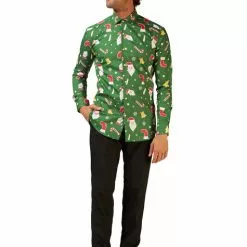 Camisa Navideña Verde "Santaboss" - Opposuits