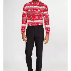 Camisa Navideña Roja "Wonderland" - Opposuits