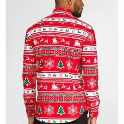 Camisa Navideña Roja "Wonderland" - Opposuits -Complementos Ventas camisa wonderland opposuits para hombre 3