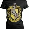 Camiseta De Harry Potter Hufflepuff Crest Para Mujer -Complementos Ventas camiseta de harry potter hufflepuff crest para mujer