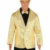Chaqueta De Lentejuelas Doradas Para Hombre -Complementos Ventas chaqueta de lentejuelas doradas para hombre
