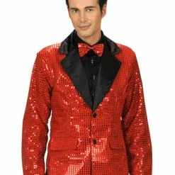 Chaqueta Roja De Lentejuelas Para Hombre Talla Grande -Complementos Ventas chaqueta roja de lentejuelas para hombre talla grande 3