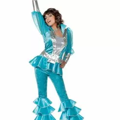 Disfraz De Abba Deluxe Azul Años 70