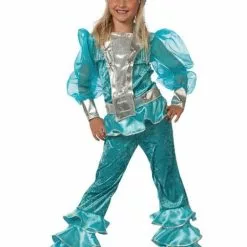 Disfraz De Abba Verde Años 70 Para Niña