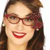 Gafas Años 50 Con Brillantes Y Lazo Rojo Para Mujer -Complementos Ventas gafas con brillantes y lazo rojos para mujer