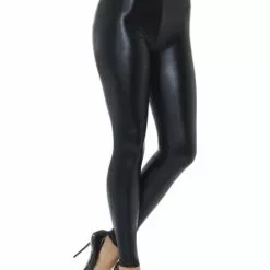 Leggings Negras Metalizadas Para Mujer
