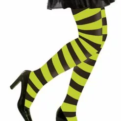 Medias De Rayas Verdes Y Negras Para Mujer