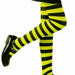 Medias De Rayas Verdes Y Negras Para Niña