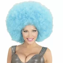 Peluca Afro Azul Gigante Para Adulto