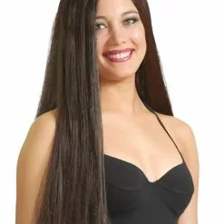 Peluca Básica De Melena Larga Castaña