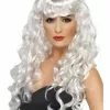 Peluca Blanca De Fantasma Con Flequillo -Complementos Ventas peluca blanca de sirena con flequillo