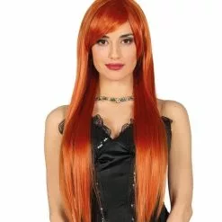 Peluca Con Flequillo Castaña Lisa Para Mujer