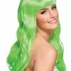 Peluca Verde Lima Con Flequillo Para Mujer -Complementos Ventas peluca con flequillo verde lima para mujer