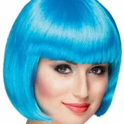 Peluca Corta Azul Celeste Para Mujer