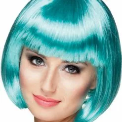 Peluca Corta Azul Para Mujer