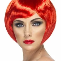 Peluca Corta De Corte Bob Roja