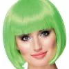 Peluca Verde Neón Corta Para Mujer -Complementos Ventas peluca corta verde neon para mujer