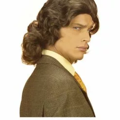 Peluca De Hombre Años 70 Castaña -Complementos Ventas peluca de hombre anos 70 castana 1