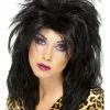 Peluca Años 80 Negra Para Mujer -Complementos Ventas peluca estrella del pop negra