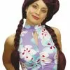 Peluca Manga Castaña De Trenzas Para Mujer