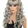 Peluca Plateada De Fantasma Con Flequillo -Complementos Ventas peluca plateada de sirena con flequillo