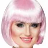 Peluca Rosa Palo Media Melena Con Flequillo Para Mujer -Complementos Ventas peluca rosa palo media melena con flequillo para mujer