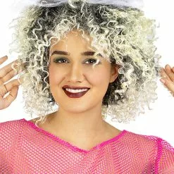 Peluca Rubia Años 80 Con Lazo