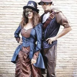 Sombrero Steampunk Negro Con Hebilla Y Plumas Para Adulto -Complementos Ventas sombrero de copa negro con hebilla y plumas steampunk para adulto 2