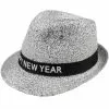 Sombrero Plateado Happy New Year Para Adulto -Complementos Ventas sombrero plateado happy new year para adulto